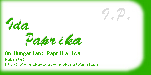 ida paprika business card